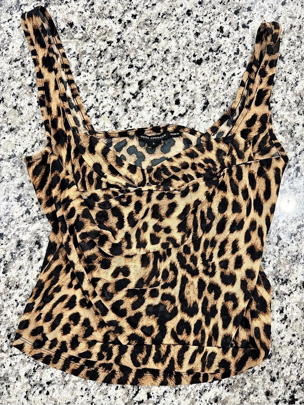Good American Leopard Print Tank Top
